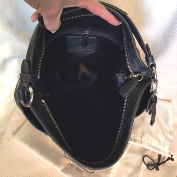 Coach Leather & Canvas Park Splatter Print Hobo Bag in Black Multicolor, EUC - Picture 4 of 15